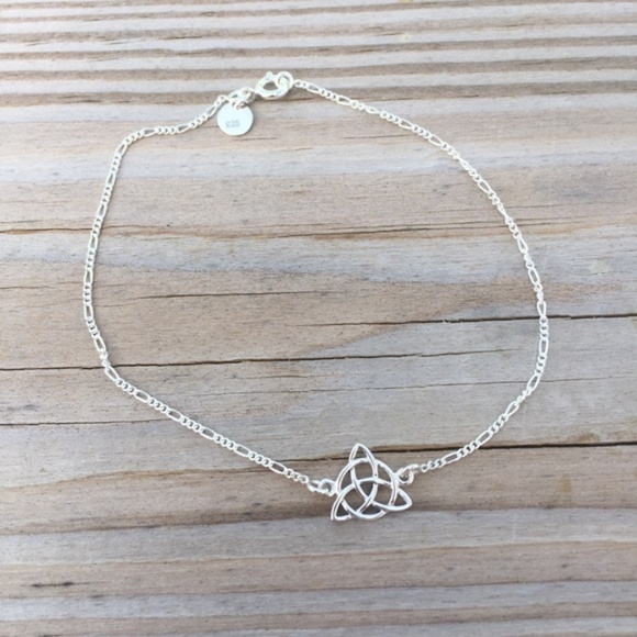 Triquetra Anklet .925 Sterling Silver Trinity Celtic Irish Goddess Peter Stone - Picture 7 of 7